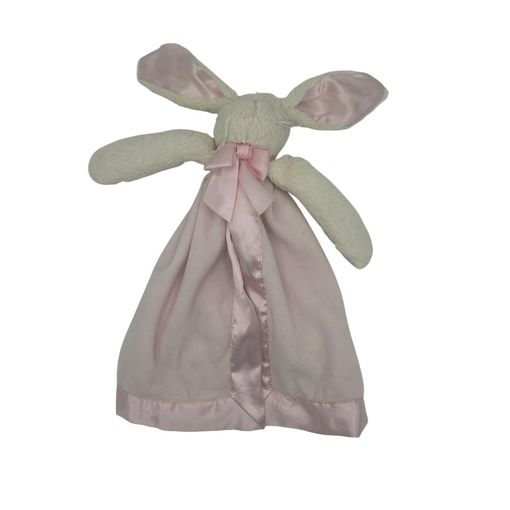 Bearington Baby  Lovey‎ Security Blanket Pink Plush Satin Bunny Rabbit Pre Owned
